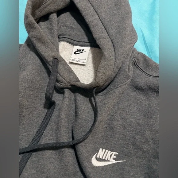 Nike Sportswear Club Gray Athletic Fleece Pullover Hoodie Sweatshirt size L - Picture 8 of 11